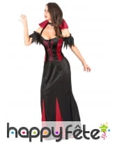 Robe de vampiresse à grand col rouge pour femme, image 2