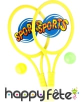 Raquettes et balles jaune