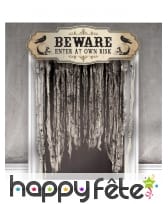 Rideau entrée de porte tête Halloween en lambeaux