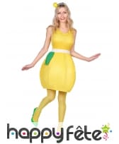 Robe en forme de citron jaune pour femme