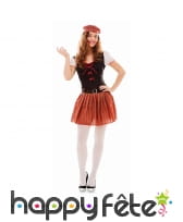 Robe écossaise pour femme, avec chapeau