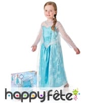 Robe Elsa Reine des neiges pour enfant en coffret