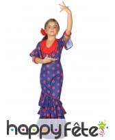Robe flamenco bleu et rouge pour enfant