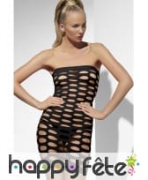 Robe filet noire femme sexy, image 2