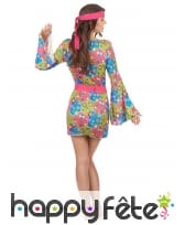 Robe hippie courte imprimé fleurs manches évasées, image 2