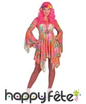 Robe hippie marbrée multicolore