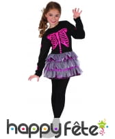 Robe imprimé squelette rose et tutu pour enfant