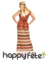 Robe longue hippie avec haut marron et franges, image 1