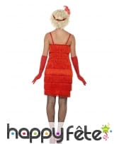 Robe longue rouge charleston à franges, image 1