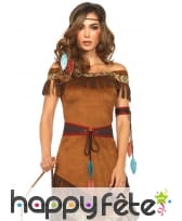 Robe marron imitation daim de femme indienne, image 1