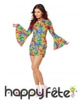 Robe marbré multicolore disco pour femme
