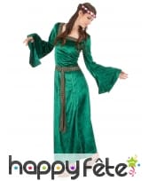 Robe médiévale verte imitation velours, image 1