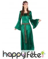 Robe médiévale verte imitation velours