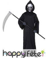 Robe noire à capuche de faucheur pour enfant