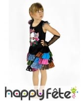 Robe noire colorée punk pour enfant