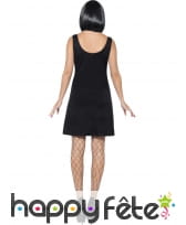 Robe noire courte imprimé squelette, image 1