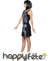 Robe noire courte imprimé squelette, image 2