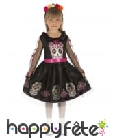 Robe noire Dia de los muertos pour enfant