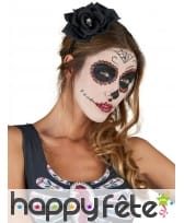 Rose noire Dia De Los Muertos sur serre tete
