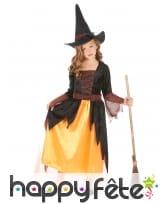 Robe noire et jaune de petite sorcière