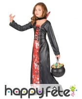 Robe noire et orange imprimé araignées pour enfant, image 1