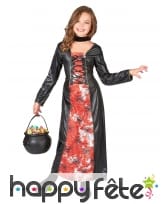 Robe noire et orange imprimé araignées pour enfant