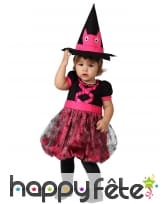 Robe noire et rose de bébé sorcière