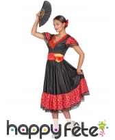 Robe noire et rouge à pois danseuse de flamenco, image 1