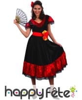 Robe noire et rouge à pois danseuse de flamenco, image 3