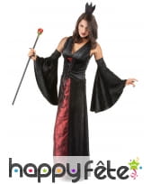 Robe noire et rouge de vampire effet velours, image 1