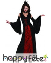 Robe noire et rouge de vampire effet velours, image 3