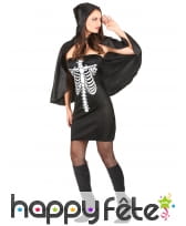 Robe noire imprimé thorax de squelette, image 1