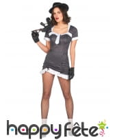 Robe noire lignée blanche de mafioso