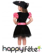Robe noire rose de petite piratesse tête de mort, image 2