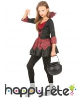 Robe noire rouge de vampiresse pour enfant, image 1
