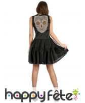 Robe noire torse squelette et voile, image 1