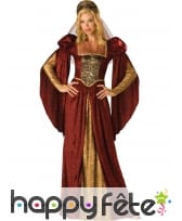 Robe renaissance bordeaux premium pour femme