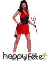 Robe rouge courte de diablesse sexy, image 3