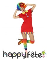 Robe rouge courte et colorée de clown