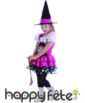 Robe rose de petite sorcière avec chapeau