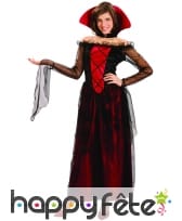 Robe rouge de vampire avec voilage noir, image 3