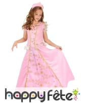 Robe rose étoilée de petite princesse