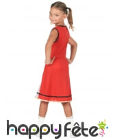 Robe rouge et blanche de pompom girl US pour fille, image 2