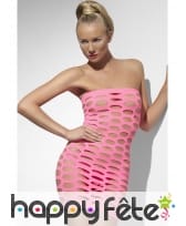 Robe rose filet sexy feme, image 1