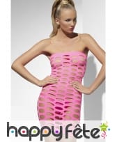 Robe rose filet sexy feme, image 2