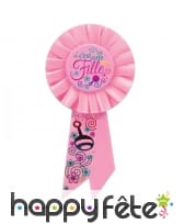 Rosette rose pour naissance fille