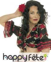 Rose rouge sur pince à cheveux