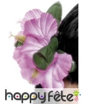 Rose style hawaï mauve cheveux