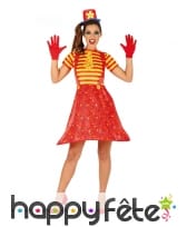 Robe salopette large de clown rouge pour femme