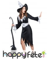 Robe sorcière noire imprimé toiles fond blanc, image 1